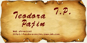 Teodora Pajin vizit kartica